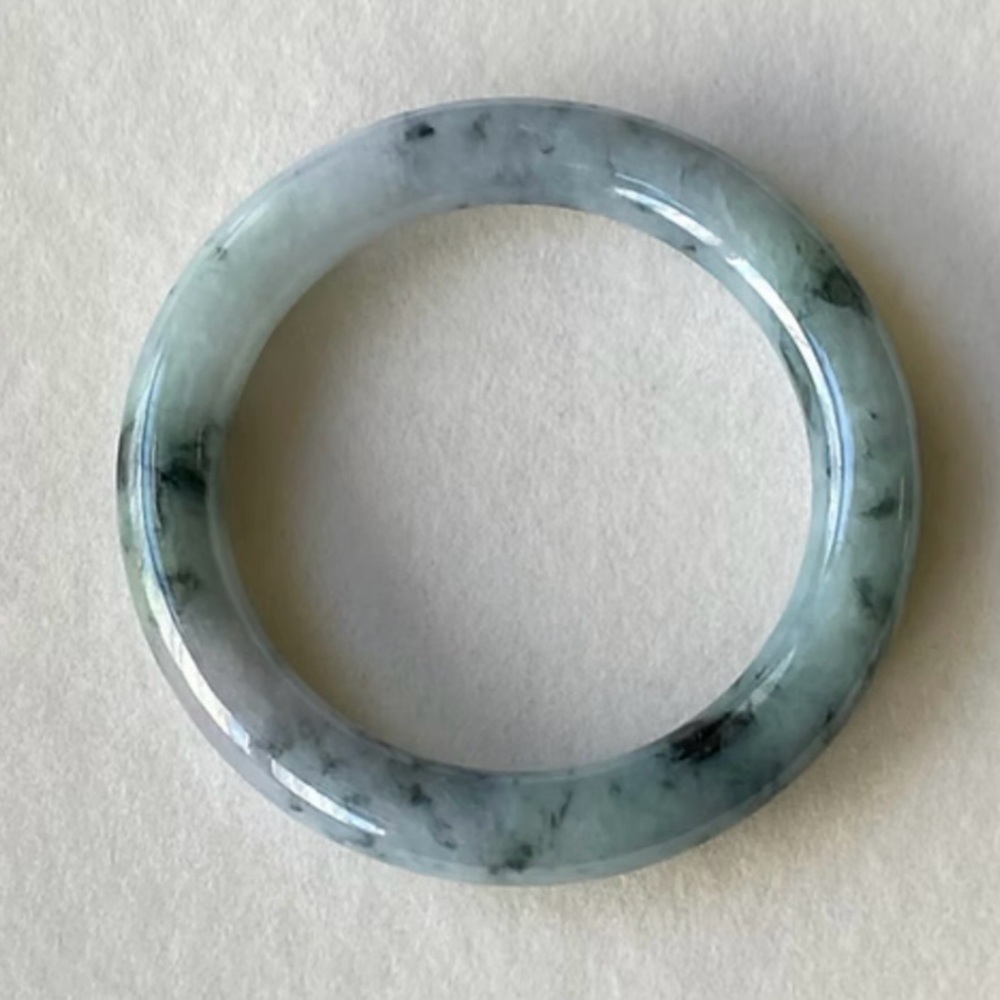 52mm Type A Translucent Floral Pattern Traditional Round Jadeite Bangle